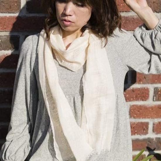 plantia Organic Cotton Gauze Extremely Fully Woven Gauze Scarf Scarf, 36g, Lightweight, (New Brown)
