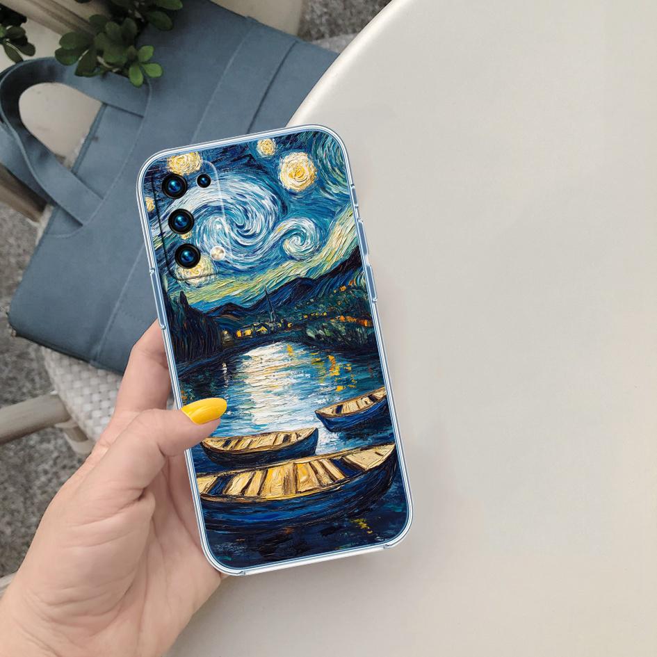 PP59 Starry Night Van Gogh Painting Case for Motorola G10 G20 G30 G31 G32 G34 G35 G41 G42 G50 G51 G52 G55 G60 G62 G71 G72 G75
