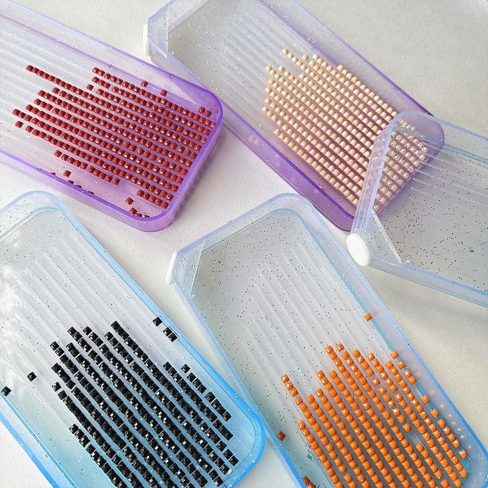 4/7/13Pcs Large Capacity Gradient Diamond Painting Trays Drill Storage Container for Nail Art