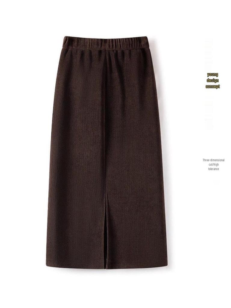 Gonna a pieghe A-line elastica con velluto interno, Autunno/Inverno 2025