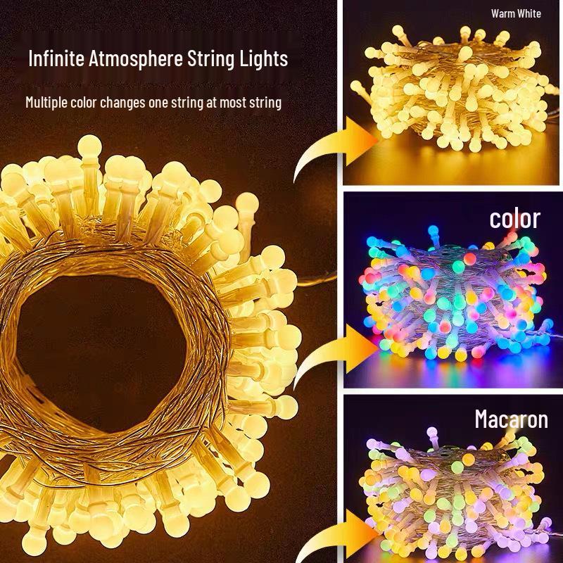Solar Color-Changing LED Starry String Lights - Waterproof Popcorn Fairy Lights for Camping and Outdoor Tent Decor