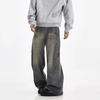 American Washed Old Wide-leg Jeans Men's Autumn and Winter Trendy High Street Loose Drape Straight Mopping Long Pants