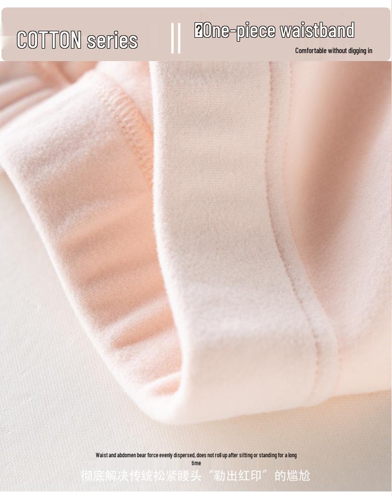 Women's 100% Cotton Antibacterial Long Johns & Underwear Set - Autumn/Winter Warm, Round Neck, Skin-Friendly Base Layer