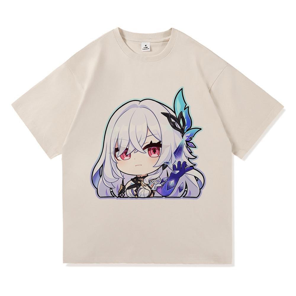 Genshin Impact Skirk T-Shirt Hot Fashion Männer/Frauen Ästhetisch Lustig Süß Grafik T-Shirt Hohe Qualität Lässig Baumwolle T-Shirts