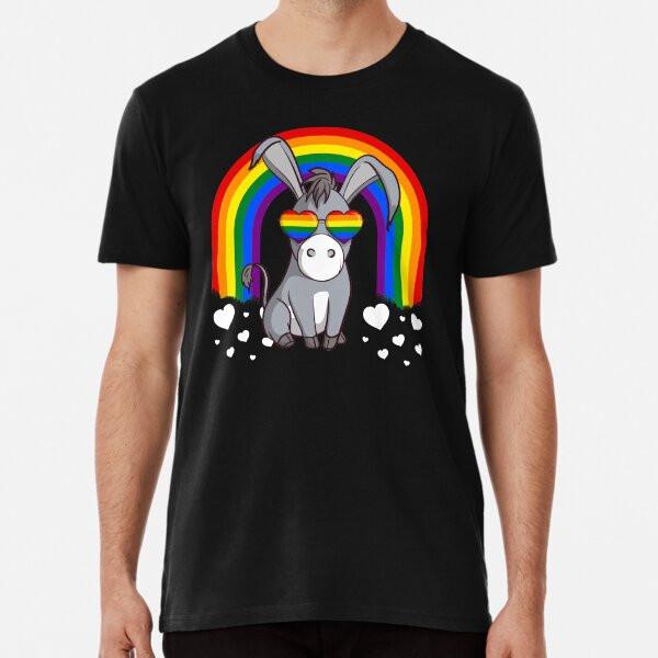 

LGBTQ Donkey Gay Pride Rainbow S to 5XL Made in the AU/USA T-Shirt 2XL