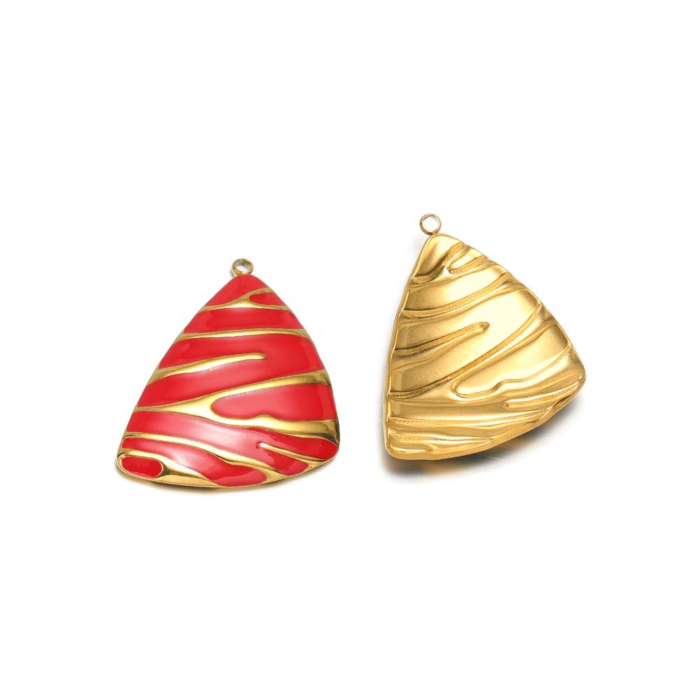 5pcs Stainless Steel Enamel Triangle Charms for DIY Jewelry Findings Necklace Pendant Bracelets Earrings Making Eardrop Supplies