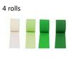 Eco Friendly Green Streamers with White Party Decor 4 Rolls Green Crepe Paper Streamer for Birthday Party Streamers for Backdrop
