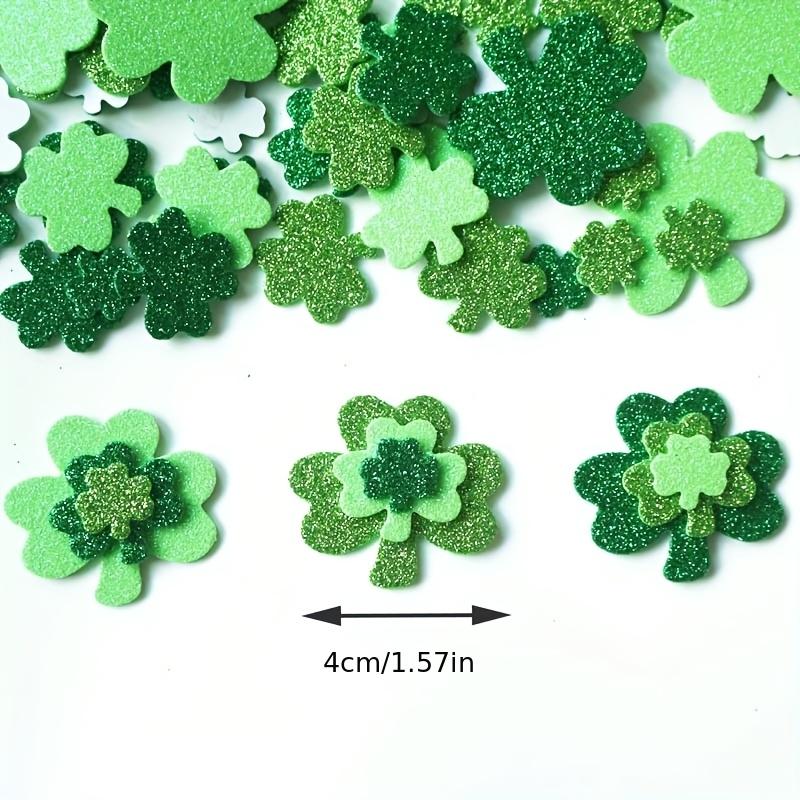 80pcs St. Patrick'S Day Four-Leaf Clover Foam Stickers, Holiday Decoration Paper Decals,Party Decorations,St.Patrick'S Day Party