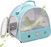 Bird Travel Carrier Cage Halinfer Clear Windows with Stand Perch and Mat In Green Color for Small To Medium Parakeet Budgies Parrot Cockatiel