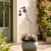 Landscape Lighting for Lawns Solar Kingfisher Garden Stake Light, Metal Bird Yard Art with Hanging Lantern, Auto-On Decorative LED Waterproof Outdoor