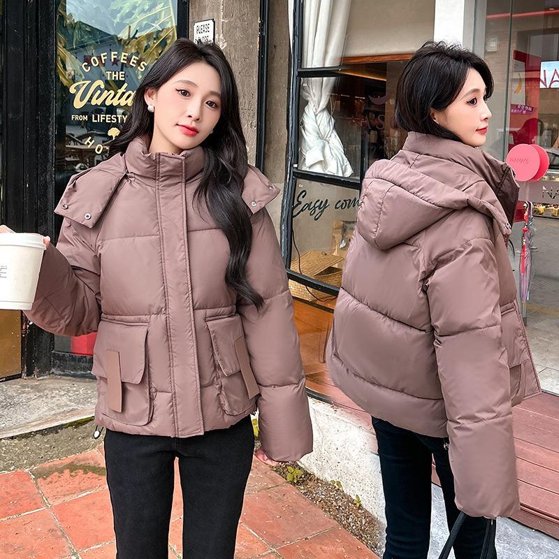 Large size short down cotton clothes for women's winter new thickened fashion down cotton warm bread clothes jacket batch