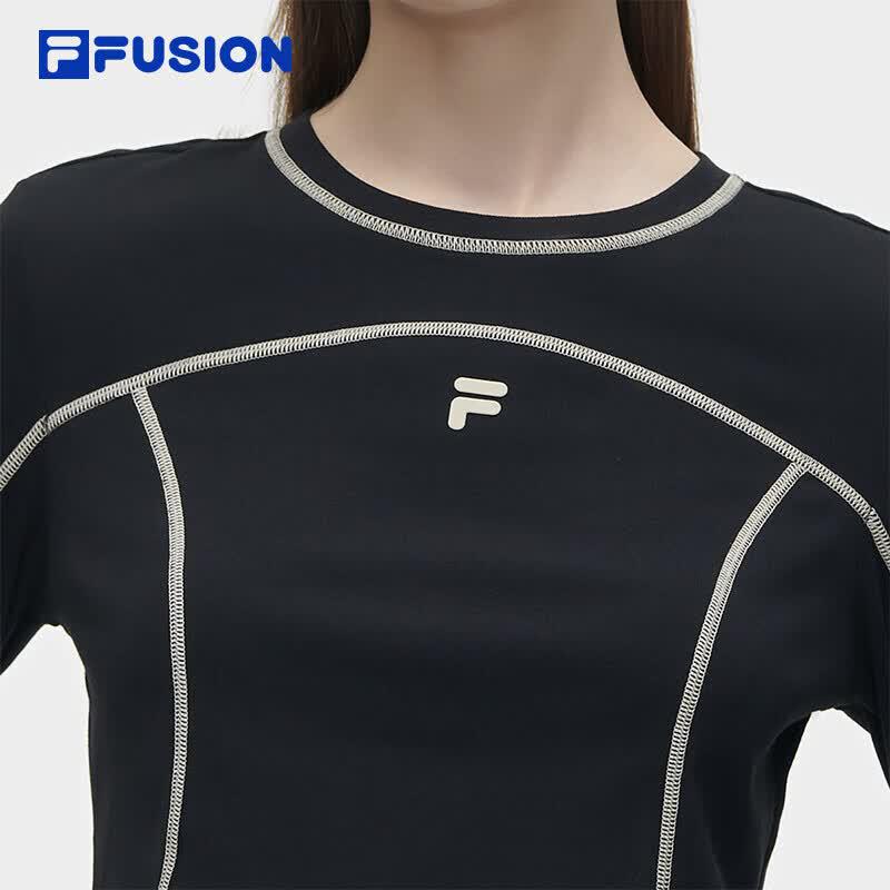 FILA FUSION Women's Contrast Stitch Long Sleeve Knit Top