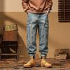 Heavy Trendy Tooling Jeans Men's Loose Big Pocket Micro-ha Casual Straight Pants Trendy Brand Retro Large Size Pants