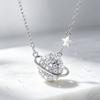 Korean-style Starlight Saturn Zircon Necklace Exquisite Five-pointed Star Pendant Encircling a Planet