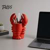Talos Lobster Pen Holder, 3D Printed Desktop Organizer, Crayfish Pencil Stand for Office Desk Student Supplies, Halloween Party Decoration Gift