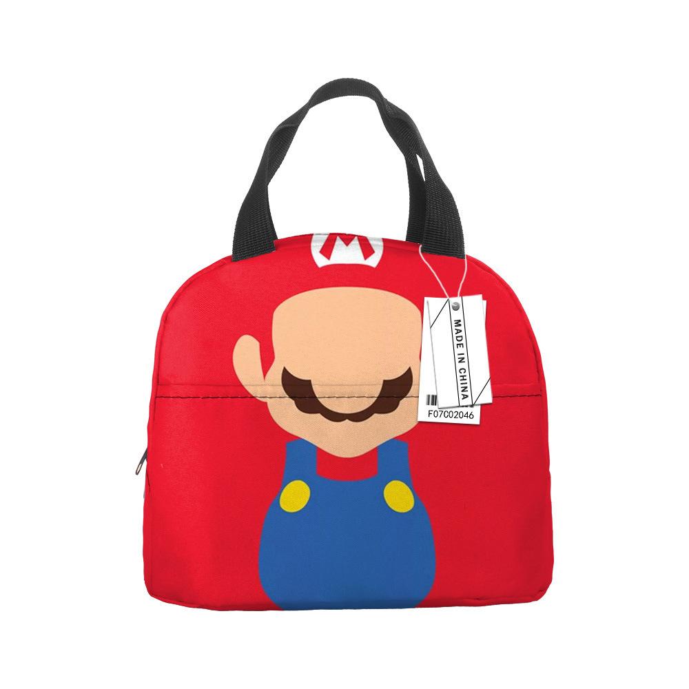 Mario Portable Bento Bag Lunch Box Bag Student Children'S Meal Bag Lunch Box Bag Bento Bag Aluminum Foil Lunch Bag Thermal Insulation