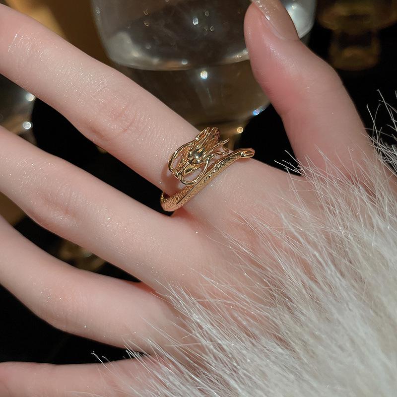 Leichter Luxus Zirkon Flash Diamant Geist Schlange Ring Silber Offener Ring High-End Textur Schlicht und Vielseitig Trendiger Cooler Schmuck Frauen