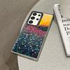 For Samsung S24 S23 Ultra Plus FE S25 S22 Ultra Plus S21 FE Laser Phone Case Floral Pattern Blue Flower Sea Shockproof Covers