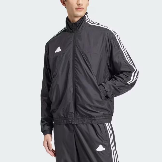 Adidas House Of Tiro Track Jacket Retro Sports Zip Collar Jacket Striped Logo Long Sleeve Coat Men Jackets Black IX1349