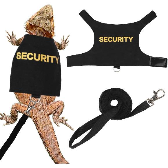 ADOGGYGO Bearded Dragon Harness Leash Set, Lizard Clothe Costume Adjustable Reptile Harness with 5ft Leash for Bearded Dragon Lizard Walking Outdoor