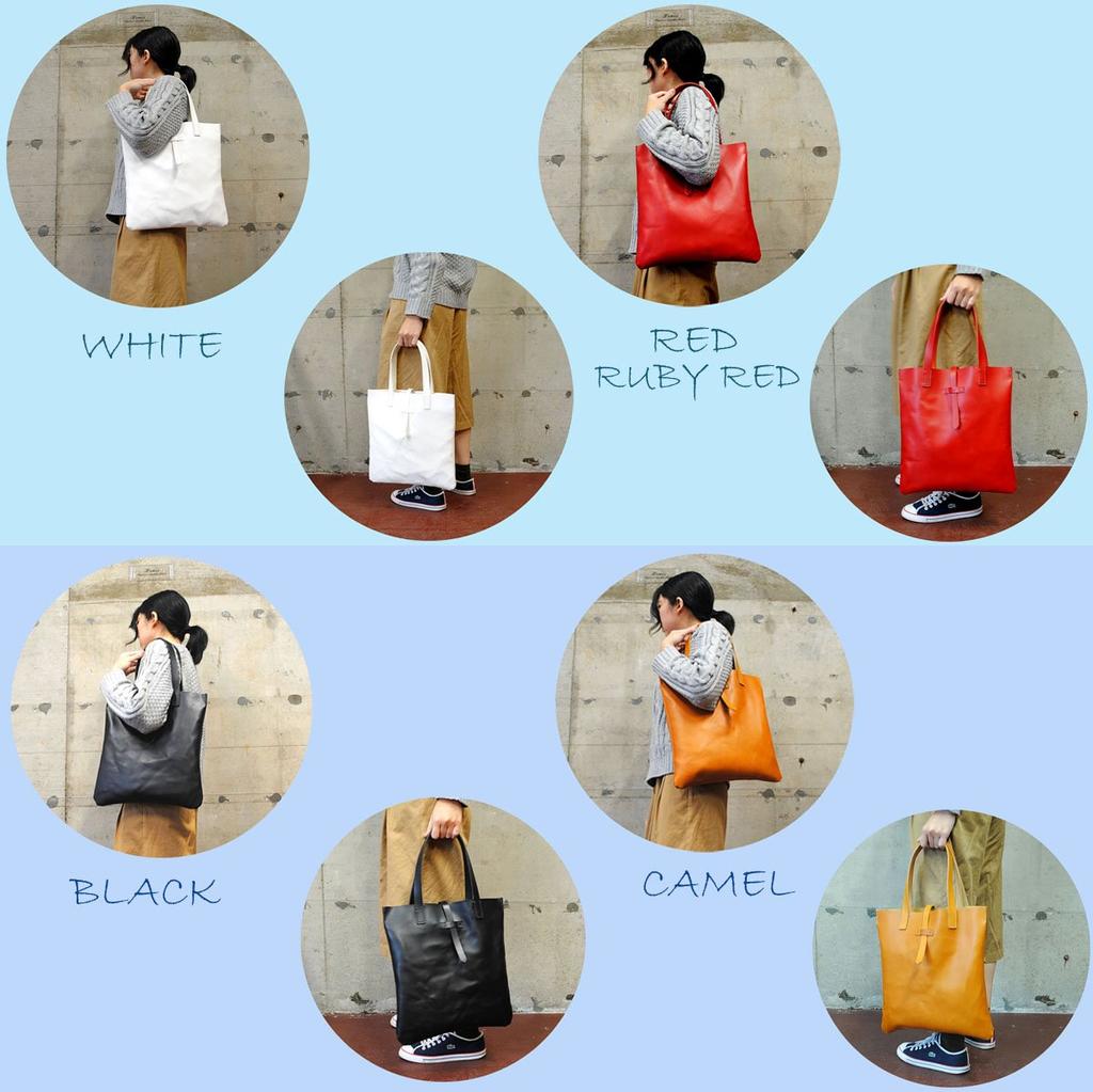 Zenis Genuine Natural Leather Tote Bag for Men and Women, Made in Japan, Shoulder Bag, A4 Size, White, B-0147 WH