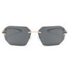 Protective Glasses 2pcs Frameless Metal Frame Sunglasses Steampunk Fashion Simple Style Sun Glasses Vacation Beach UV400 Eyewear