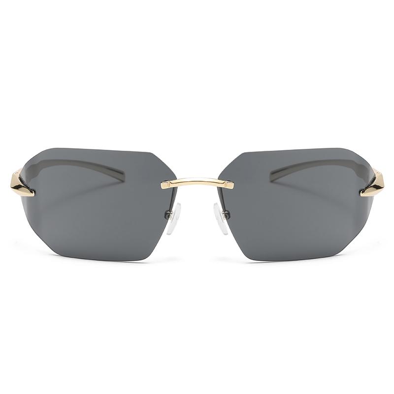 Protective Glasses 2pcs Frameless Metal Frame Sunglasses Steampunk Fashion Simple Style Sun Glasses Vacation Beach UV400 Eyewear