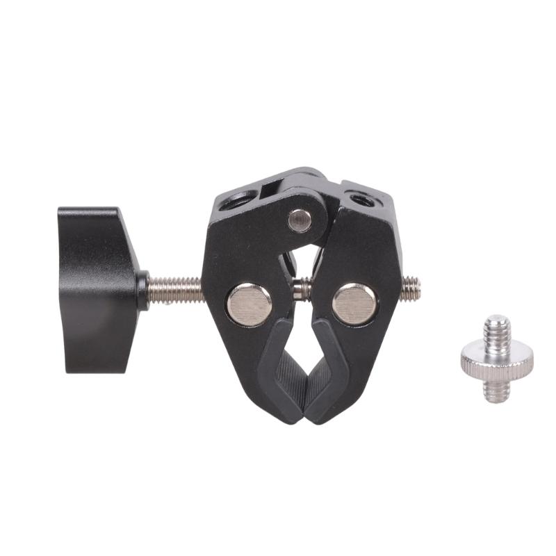 

Aluminum Camera Clamp With Double 1/4 3/8 Threaded 3KG Load For Action Camera Phone Holder Studio Equipment Mount 1