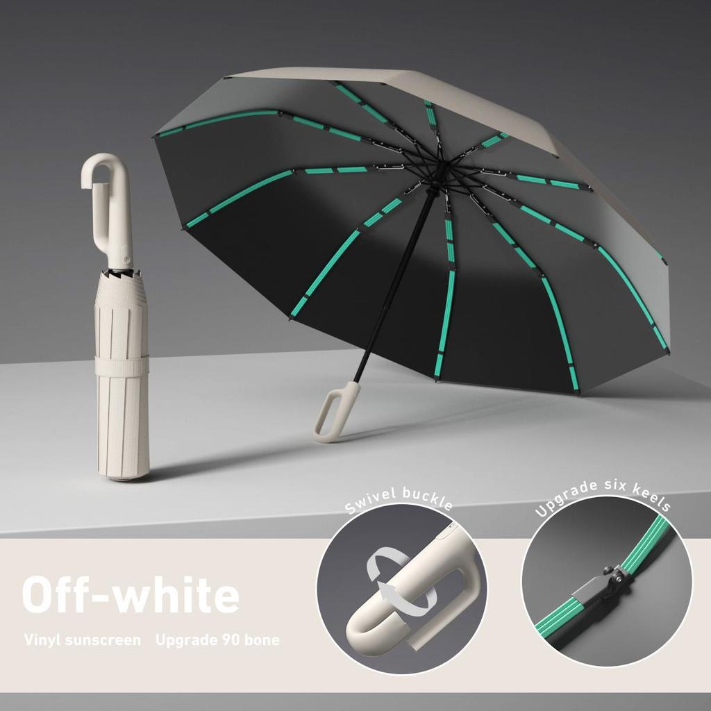 Buckle folding umbrella 11 bone sunscreen men's business umbrella, automatic hook umbrella outdoor large umbrella wholesale