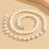 Vintage Round Bead Chain Beaded Necklace Simple Imitation Pearl Tassel Long Niche Necklace
