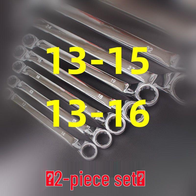 Dual-Ended Extra Long Chrome Hexagonal Box Wrench Set, Mirror Polished