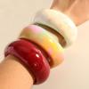 Bohemian Wide Cuff Bracelets Exaggerated Retro  Hand Ring Creative Acrylic Bangle  Decoration