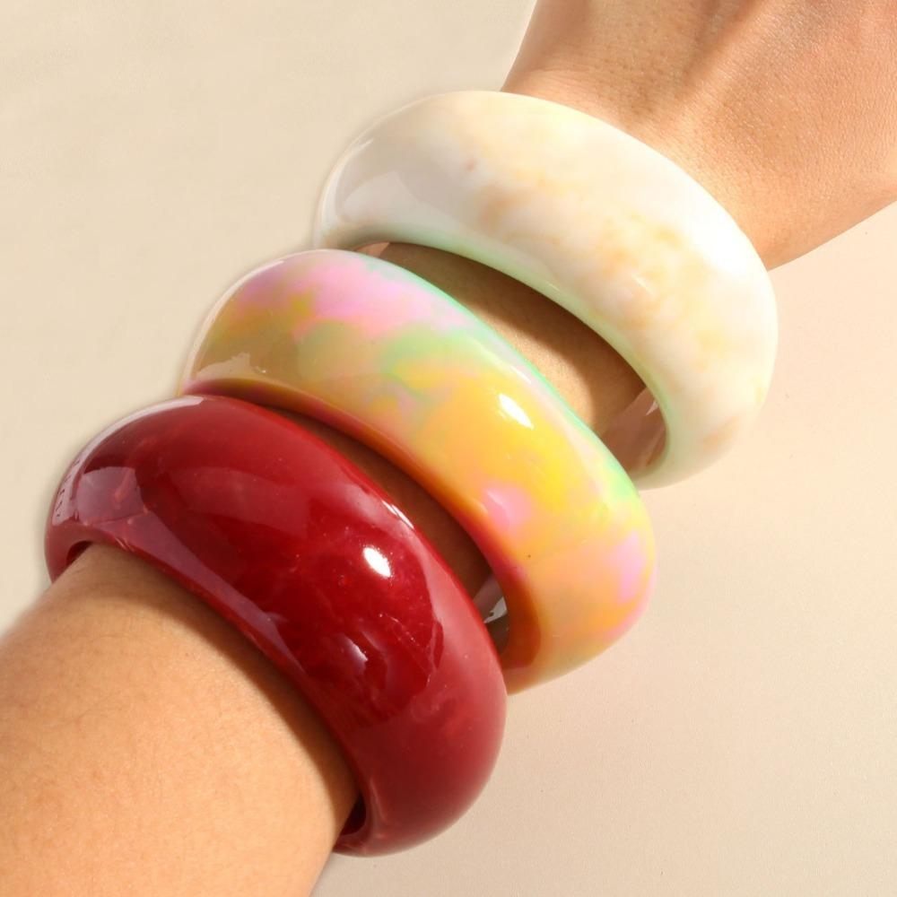 Bohemian Wide Cuff Bracelets Exaggerated Retro  Hand Ring Creative Acrylic Bangle  Decoration