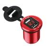 Red 12V Dual USB 4.2A Car Cigarette Lighter Charger Socket LED Digital Voltmeter