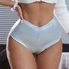2PCS Women's Milk Silk Panties Solid Color Seamless Sexy Ice Silk Low Waist High Stretch Ladies Triangle Boyshort Underwear