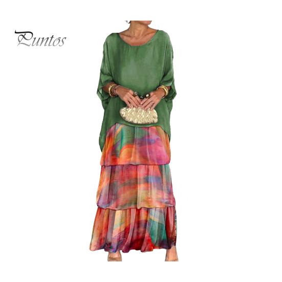 

Вечернее платье с многослойным подолом в виде торта, контрастным цветным принтом, короткими рукавами, макси-платьем, рукавами «летучая мышь», мешковатым круглым вырезом, шифоновым платьем для выпускного вечера XL