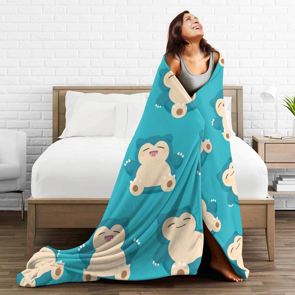 Snorlax More Sleep Please Blanket  Warm Fluffy Plush Throw Blanket For Couch Chair Picnic Flannel Bedspread Bed Cover