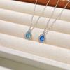Color Zircon Water Drop Necklace Women Niche Inlaid Zircon Clavicle Chain