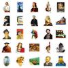 50 Creative Famous Paintings Graffiti Decorative Stickers Vintage Oil Paintings Waterproof Stickers