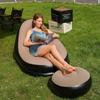 Lazy Couch Sofas Inflatable Chair Foldable Recliner Outdoor Sofa Bed Footstool Portable Folding Air Bed Lunch Lounge Chair Set