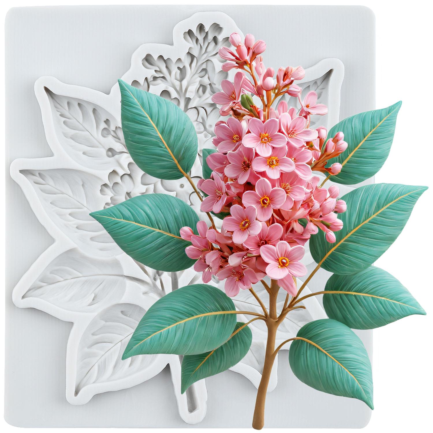 

Flower Silicone Molds Leaf Fondant Mold Cake Decorating Tools Cupcake Topper Candy Chocolate Gumpaste Mold серый