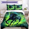 3pcs Custom Name Horse Bedding Set Duvet Cover Closure Includes 1 Duvet Cover & 2 Pillowcases, Soft and Comfortable for All Seasons.