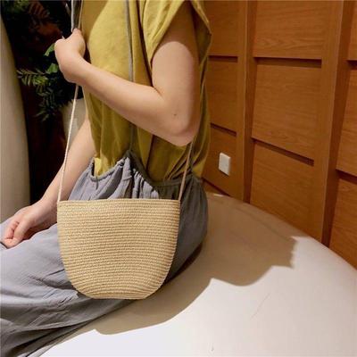 Candy Colored Shoulder Bag Straw Woven Bag Solid Colored Light Board Paper Grass Bag Summer Beach Outdoor Travel Bag