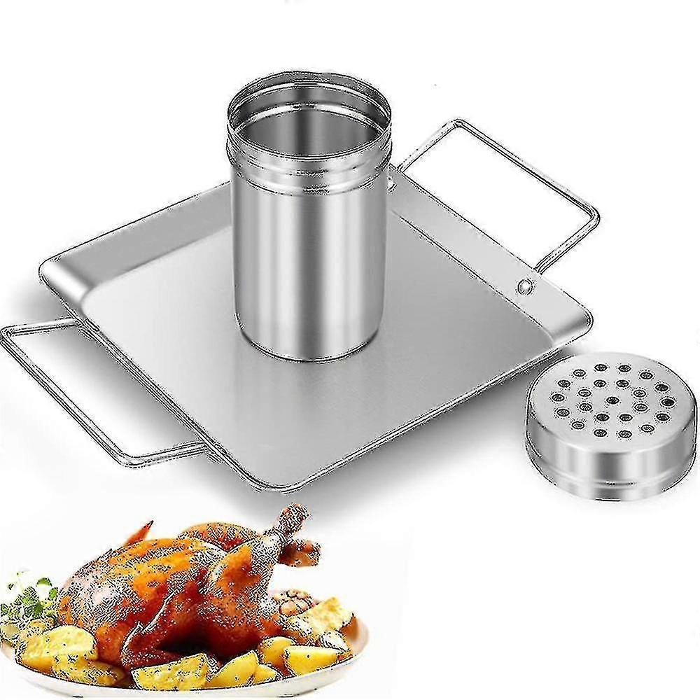 Outdoor Barbecue Stainless Steel Barbecue Tool Moveable Beer Roasted Chicken Casserole Stainless Steel Beer Can Roast
