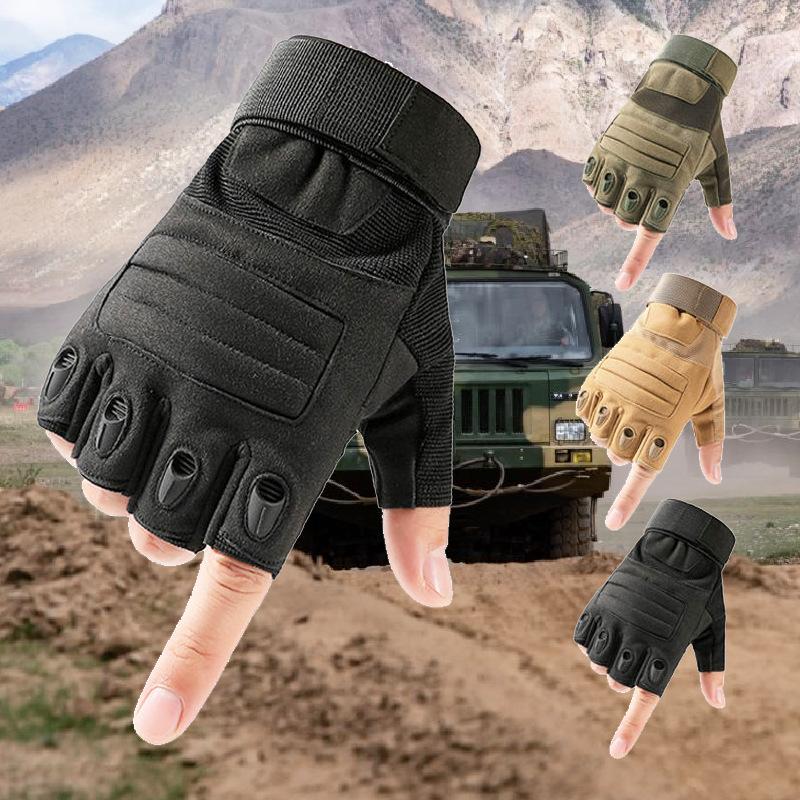 

Tactical Half Finger Gloves Outdoor Cycling Fitness Sports Gloves Mountaineering Sports Fighting Training Fishing Xinji Gloves M армія зелений колір
