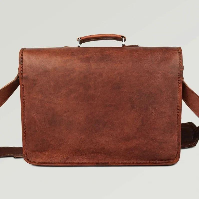 Leather Laptop Messenger Briefcase Satchel Bag - Computer Bag Leather Shoulder