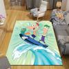 Phineas and Ferb2 Flannel Pattern Square Carpet,Area Rug,Carpet Rug for Living Room Bedroom Sofa Playroom Decor,Non-slip Floor Mat