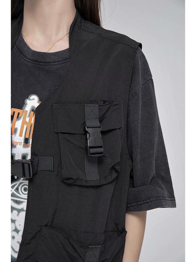 Men's Tactical Multi-Pocket Vest - Spring/Autumn Streetwear Hip Hop Sleeveless Jacket