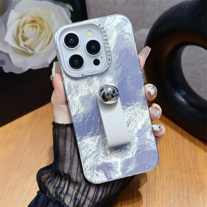 

Модный чехол-держатель для телефона с каплями воды Tinfoil для iPhone 15 Pro Max 14 13 12 11 Pro IMD противоударный чехол iPhone 15 Pro Max серебряный