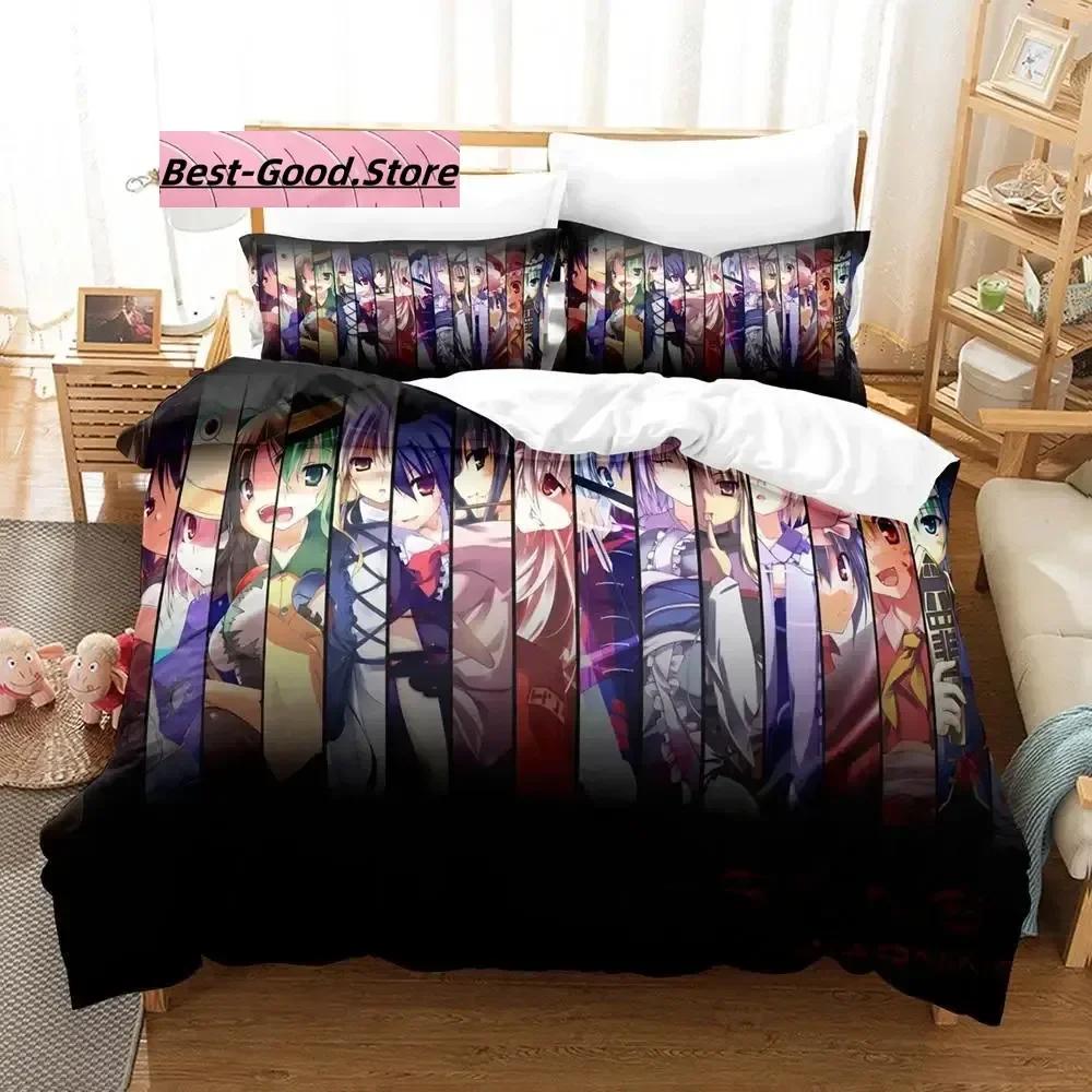 Touhou Project Bedding Set Single Twin Full Queen King Size Bed Set Aldult Kid Bedroom Duvetcover Sets 3D Print  Kawaii